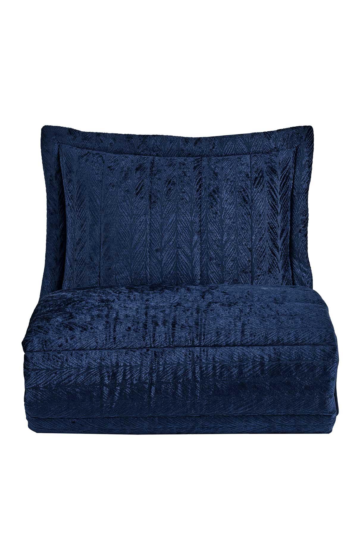 Velvet Kadife Comfort Set Modern Uyku Seti Tek Kişilik Lacivert 2 Parça - Elart Home